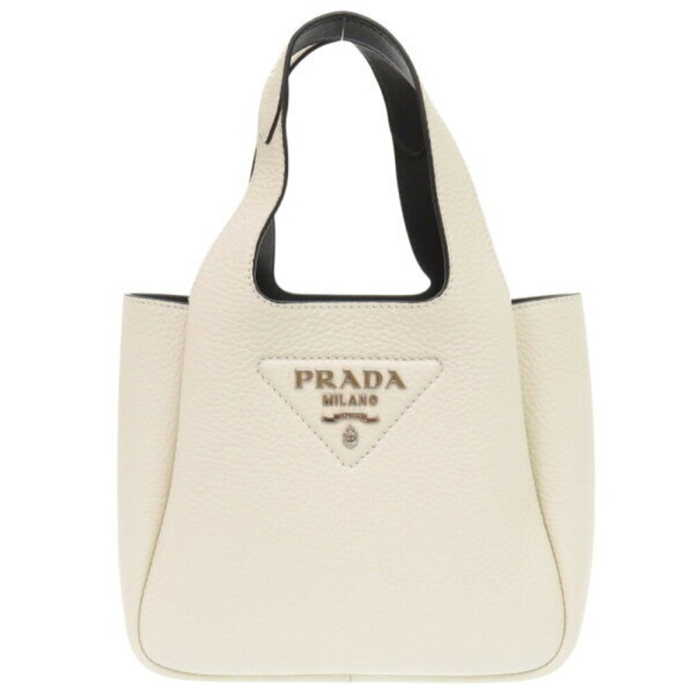 Prada Vitello Dino White Leather Handbag